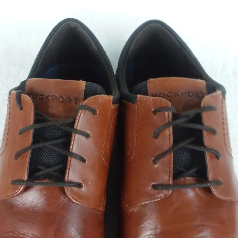 Rockport TruTech Mens Brown Leather Lace Up Oxford Dress Shoes Size‎ 11.5